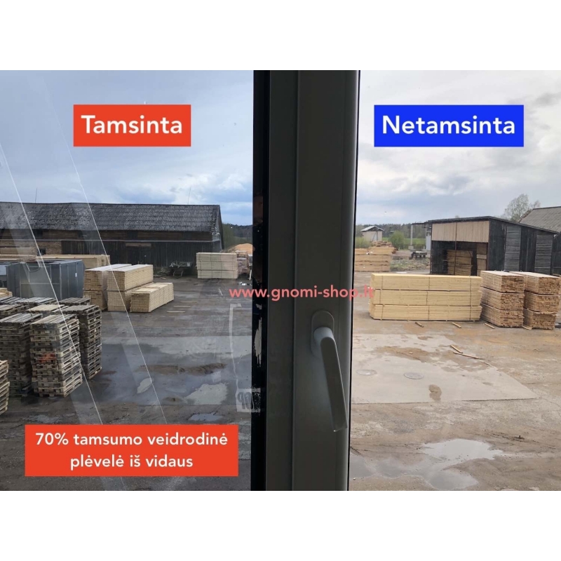 Stiklu tamsinimas-tonavimas iš lauko 70% veidrodinė plėvelė